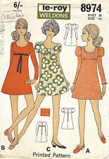 1960s Vintage Sewing Pattern B36" DRESS (1864) Barbara Hulanicki (Biba)