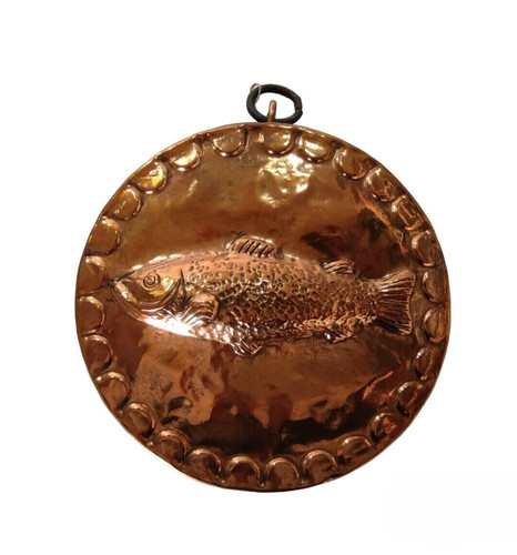 Antique solid copper fish - solid, mold