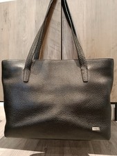 Bally Classic Black Pebbled Leather Medium Tote Bag