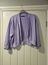 LADIES LILAC CROPPED BOLERO CARDIGAN SIZE MEDIUM BNWOT