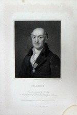 Original Old Antique Print Charles Knight Ludgate 1833 Portrait Delambre 19th