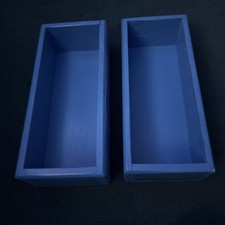 2 x Handmade Wooden CD Storage Boxes Made from reclaimed wood in blue colour 