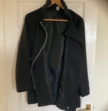 Womens Black Casual Zipper Jacket Size 10/12