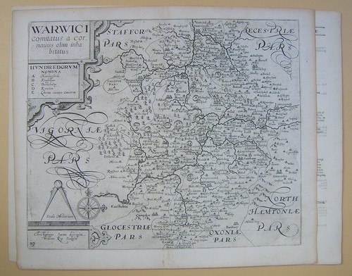 Warwickshire antique map by - warwickshire:,