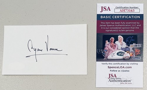 Cyrus vance signed autographed - cyrus,