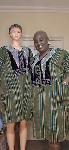 Premium aso oke with neck - premium,