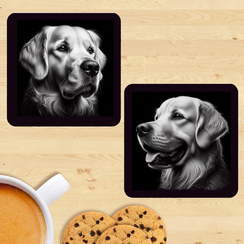 Golden retriever coasters set - coasters,,