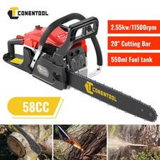 58cc Petrol Chainsaw 20" Top Handle Topping Chainsaw 2-Stroke Easy-starting 50cm