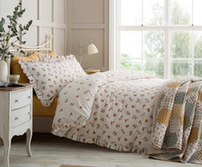Catherine Lansfield Frill Ditsy Floral Reversible Duvet Cover Set Double Natural