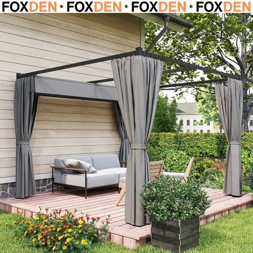 Metal pergola retractable roof - metal,