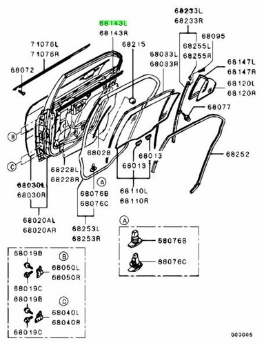 Weatherstrip door belt - rr,