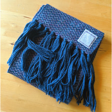 New! Lisbeth Mulcahy Wavers Shop purple & blue 100% alpaca wool scarf shawl wrap