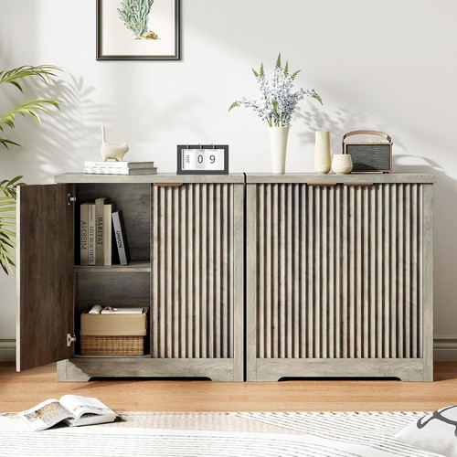 Fluted sideboard buffet - fluted,