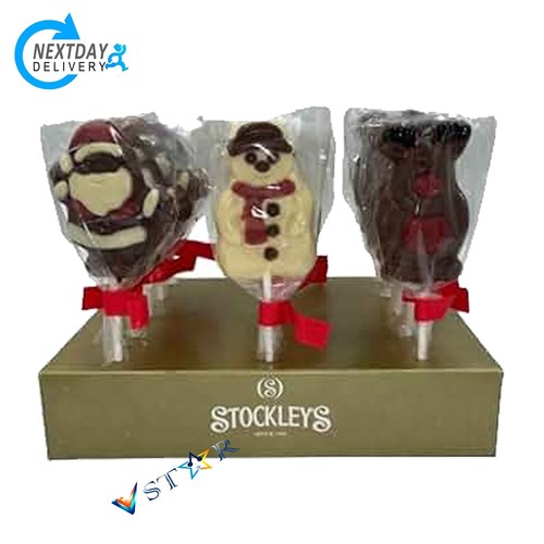 Chocolate festive lollipops - chocolate,