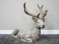 Large Laying Rustic Aged Stag