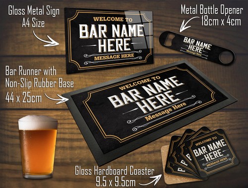 Personalised bar items for - personalised,