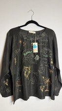 Johnny Was Women's Long Sleeve Silk Top Embroidered Size M