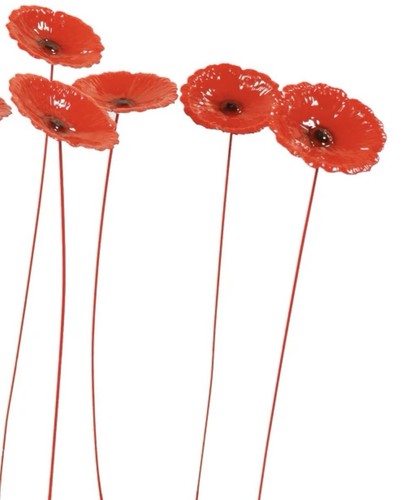 Small metal set poppies - metal,