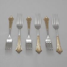 ALBANY GOLD Design SHEFFIELD Silver Service Cutlery Set of Six Table Forks