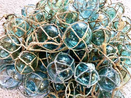 Japanese glass fishing - glass, floats
