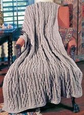 COSY ARAN CABLES AND TWISTS AFGHAN/BLANKET/THROW   APPROX. 45" x 60"