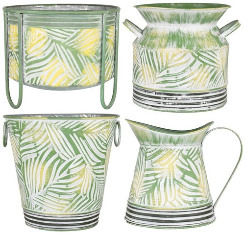 Metal plant pot vintage milk - plant,