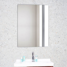 5mm Frameless Unframed Plain Bathroom Mirror with Pre Drilled Holes (60 x 45 cm)