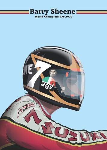 Barry sheene illustration - sheene,