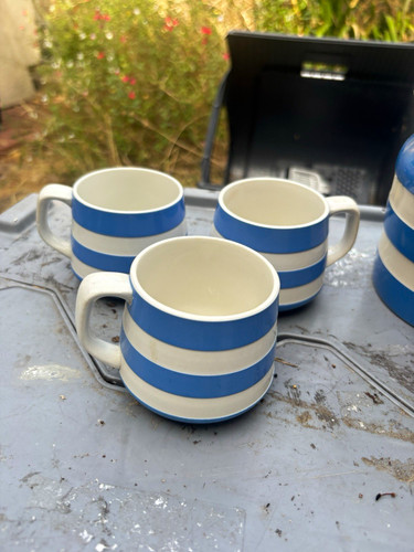 Green cornishware set 4 - cornishware, of