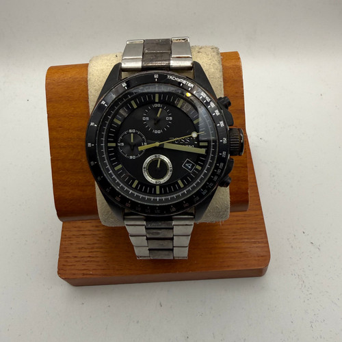 Fossil chronograph black dial - black,