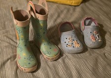 Size 7 Toddler Wellies And Croc Type Shoes