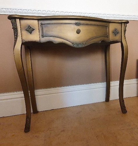Serpentine table antiqued - table, gold