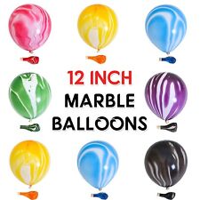 Marble Balloons 12" Agate Helium Tie Dye Balons Birthday Baby Shower Decor UK