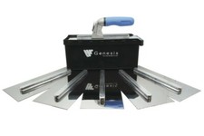 Genesis 6 Piece Stainless Steel Trowel Box Set For Flooring..with Carry Case