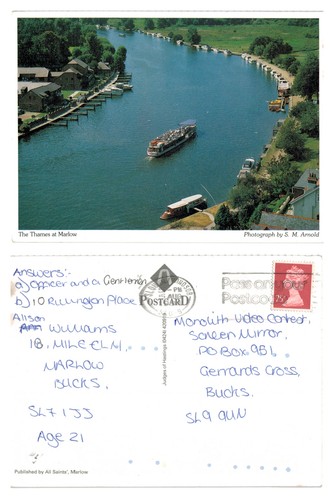 Postcard the thames at - -,