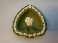 Vintage Wedgwood Green Jasperware Dish Trio – Cupid & Psyche, Heart & Trefoil