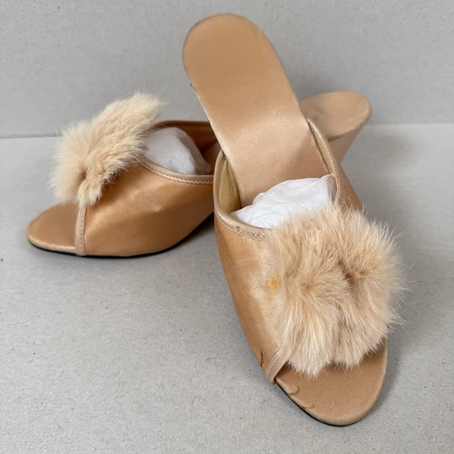 Fluffy satin slippers bedroom - fluffy,