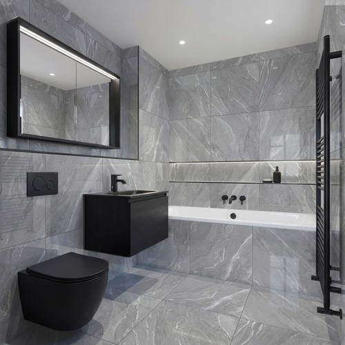 Grey marble effect - grey, 600x600