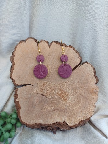 Maroon polymer clay earrings - maroon,