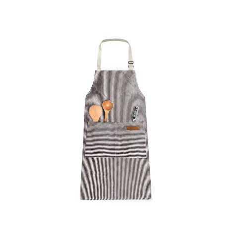 Cotton striped bib apron - cotton,