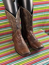 Vintage Men’s Nocona Cowboy Western Biker Brown Leather Biker Riding Boot Uk 9.5