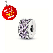 Sparkling Purple Clip S925 Sterling Silver Charm for Women