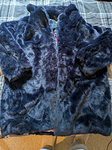 Joules women navy faux fur - navy,