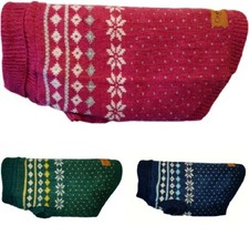 WARM AND COSY FAIRISLE PATTERN KNITTED DOG JUMPER TO FIT MOST SIZES