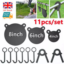 11PCS AR500 Hanging Targets Rifle Steel Shooting Set W/ 6 Hooks 2 Braket