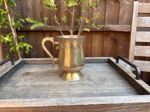 Vintage solid brass tankard - solid,