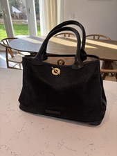 Vintage Franchetti Bond Italy Ladies Black Pebble Leather Shoulder Handbag