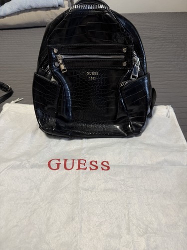 Guess 1981 croc embossed black - croc-embossed,