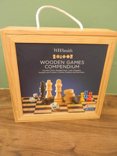WH Smith Wooden Games Compendium Chess, Draughts, Backgammon, Ludo + More