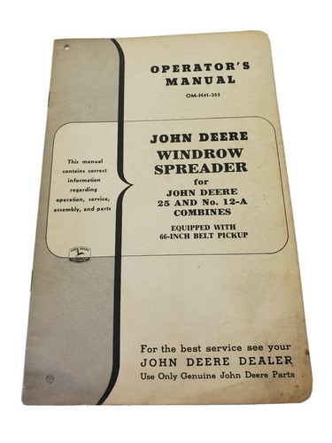Original john deere manual - john,